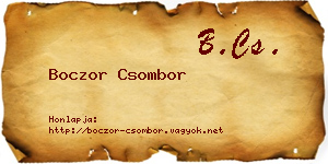 Boczor Csombor névjegykártya